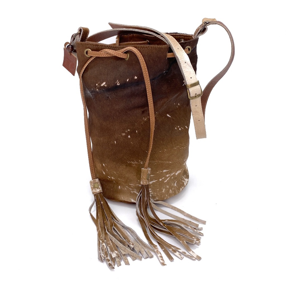 Jackyco 60's Casual Tote Bag Full Grain Bovine Leather Genuine Hair on Cowhide